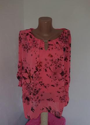 Красивая коралловая блуза блузка кофта размер 44/46/482 фото