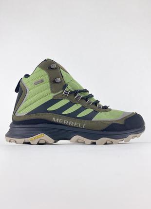 Мужские кроссовки merrel moc 2 green (мех).