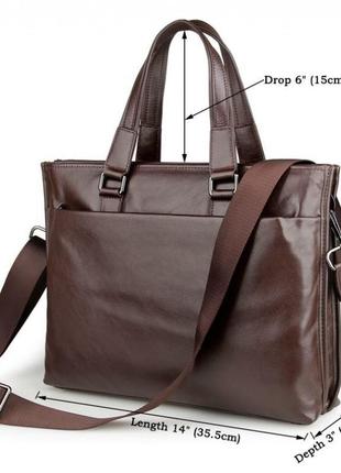 Мужская сумка коричневая кожаная3 фото
