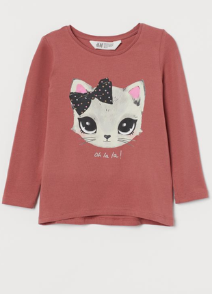 Реглан h&m с кошечкой на 4-6лет