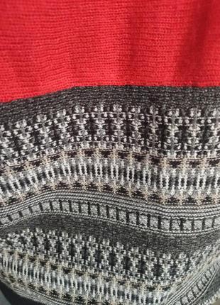 Свитер блузка жилет скандинавский стиль трикотаж красно чёрно-белый2 фото