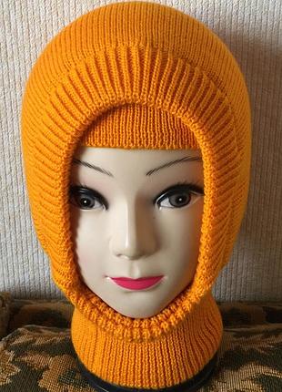 Шапка шлем зимняя, на подкладке из хлопка. унисекс.