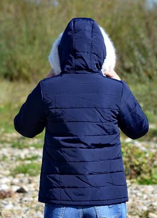 Жіноча курточка з капюшоном та хутром golddigga6 фото