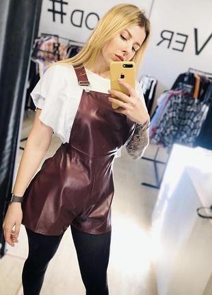 Винный кожаный комбез от missguided ❤️
