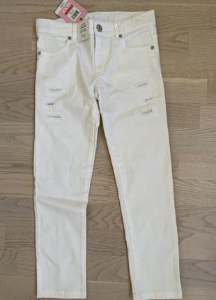 Дуже класні білі джинси дівчинці 7/8 років, 128 ріст
