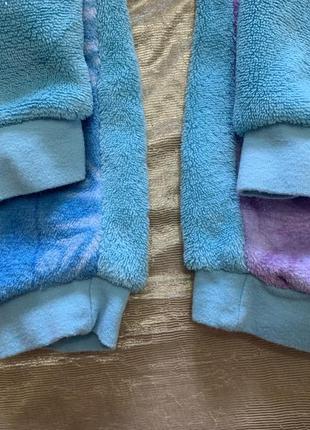 Тепла флісова піжама домашній костюм сліп з косою disney ганна фроузен на 3-4 роки4 фото