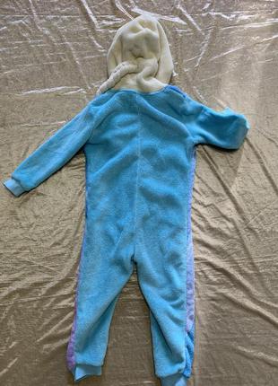 Тепла флісова піжама домашній костюм сліп з косою disney ганна фроузен на 3-4 роки2 фото