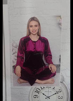 Піжама велюрова штани і кофта