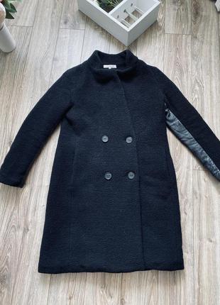 Шуба из искусственного меха чёрная, плюшевое пальто, шуба тедди sandro5 фото