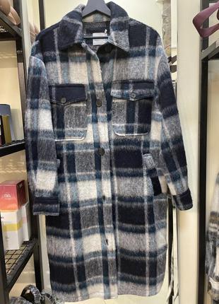 Пальто с шерсть лама длинная рубашка утеплённая рубашка bershka🔥🔥🔥