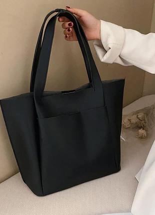 Вместительная сумка женская шоппер в экокоже турецкая большого размера качественная