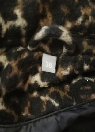 Коротке двобортне пальто, жакет тваринний принт леопард4 фото
