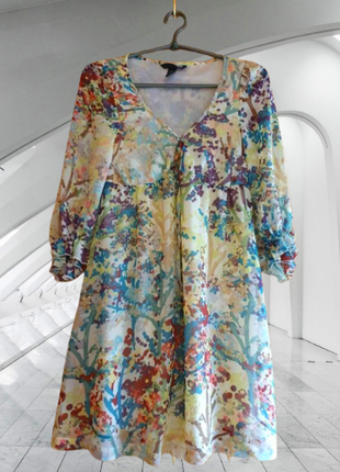 Новое летнее разноцветное короткое платье h&m с цветочным принтом😍