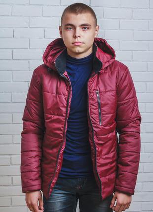 Куртка чоловіча на синтепоні зима бордо