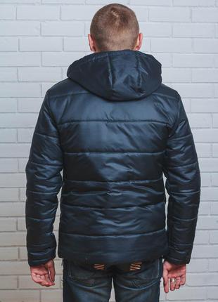 Куртка мужская на синтепоне зима черная3 фото