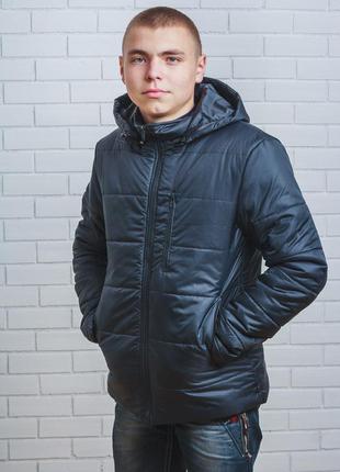 Куртка мужская на синтепоне зима черная1 фото