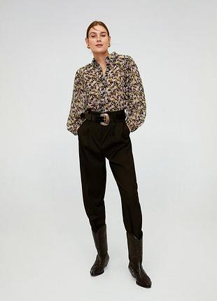 Стильна блуза mango mng comitted conscious принт рубашка квітковий квіти цветочный цветы