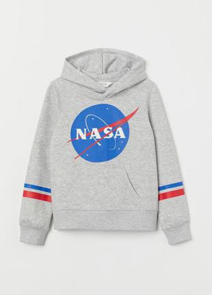 Худі h&m з принтом nasa з капюшоном р. xxs/xs