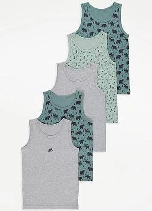 Брендовый набор маек для мальчика 5 шт. george  хлопок майки