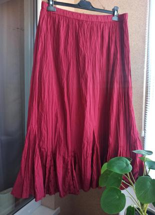 Красивая летняя юбка с жатым эффектом из натуральной ткани 100% хлопок3 фото