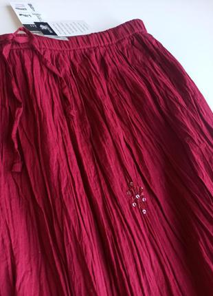 Красивая летняя юбка с жатым эффектом из натуральной ткани 100% хлопок5 фото