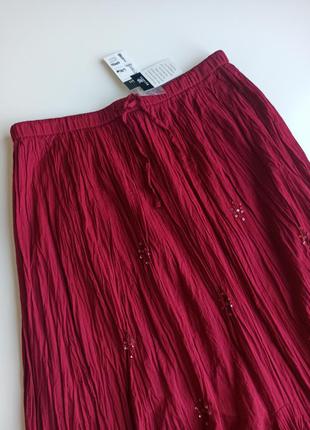 Красивая летняя юбка с жатым эффектом из натуральной ткани 100% хлопок6 фото