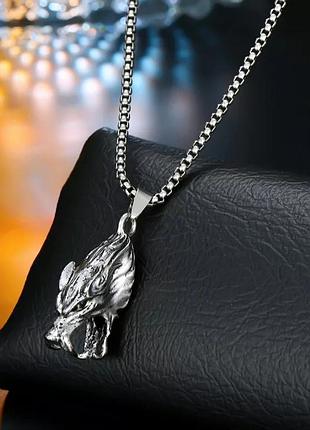 Сріблястий чоловічий ланцюжок на шию