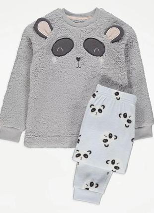 Тепленька м'яка плюшева подарункова піжама для дівчинки george ) панда