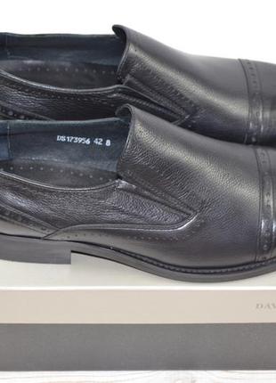 Туфлі чоловічі davis 1739-56 чорні шкіра на гумках