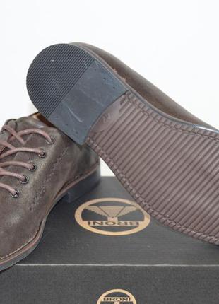 Туфлі броги чоловічі broni 9-04 коричневі нубук на шнурках1 фото