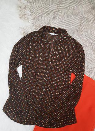 Блузка в разноцветный  горошек2 фото