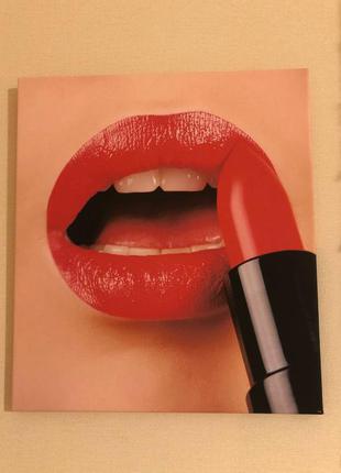 Картина "губы с губной помадой", картина губы, красивая картина