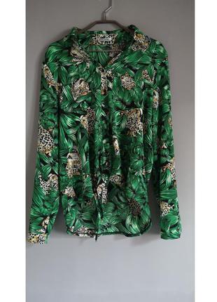 Блуза рубашка на завязку тропический принт seven sisters1 фото