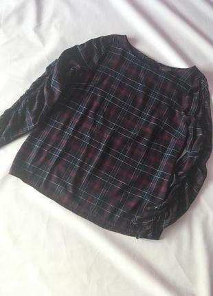 Блуза блузка в клетку интересный рукав