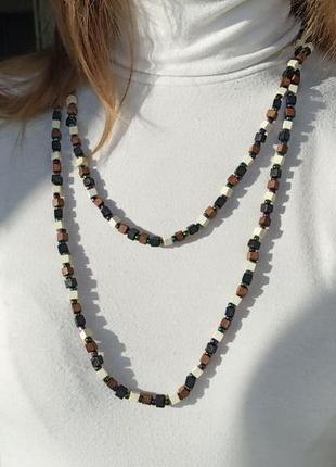 Длинные бусы, украшение на шею