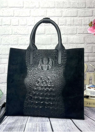 Жіноча чорна стильна шкіряна стильна жіноча шкіряна сумка сумка з довгими ручками