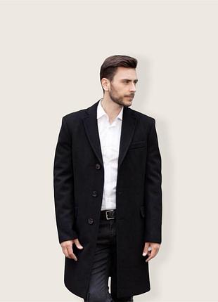 Кашемир шерсть черное пальто hugo boss мужское пальто