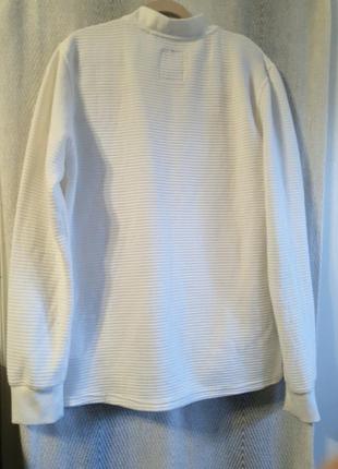 Олимпийка белая в рубчик. мужская кофта, джемпер, лонгслив. унисекс