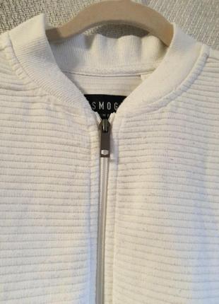 Олимпийка белая в рубчик. мужская кофта, джемпер, лонгслив. унисекс