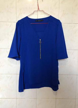 Синяя блуза  на молнии zara1 фото