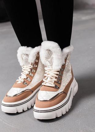 3384❄жіночі черевики в штучної шкірі і текстилі👑