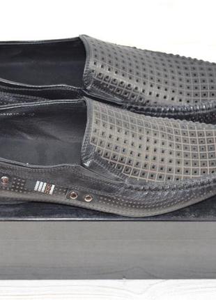 Туфли-мокасины мужские miratti 891610-5 чёрные кожа (последний 41 размер)