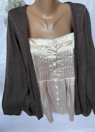 Стильний кардиган з сорочкою 2 в одному