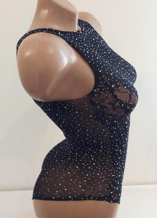 5-286 жіночий боді зі стразами женский боди со стразами