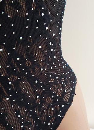 5-286 жіночий боді зі стразами женский боди со стразами