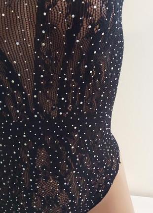 5-286 жіночий боді зі стразами женский боди со стразами