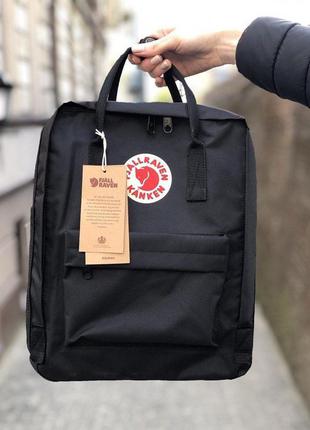 Черный городской рюкзак kanken сумка канкен классик. 16 l5 фото
