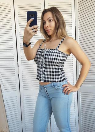 Топ жатка с шнуровкой в клетку