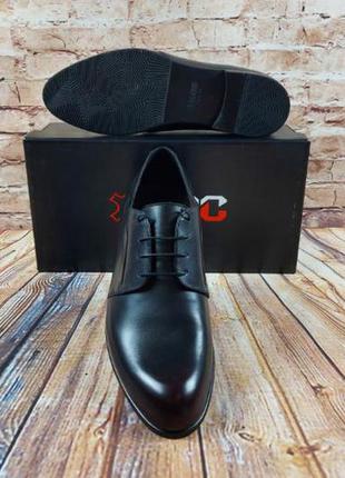 Туфли мужские ikos 060-6 чёрные кожа на шнурках3 фото