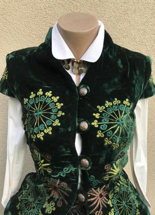 Эксклюзив,бархат жилет,жакет,пиджак,вышивка,этно стиль,восточный,туркменистан1 фото
